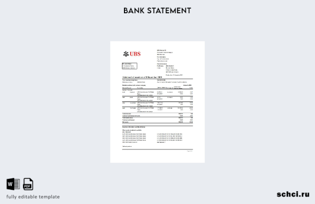 цифровая загрузка шаблона Excel банковской выписки UBS Монако